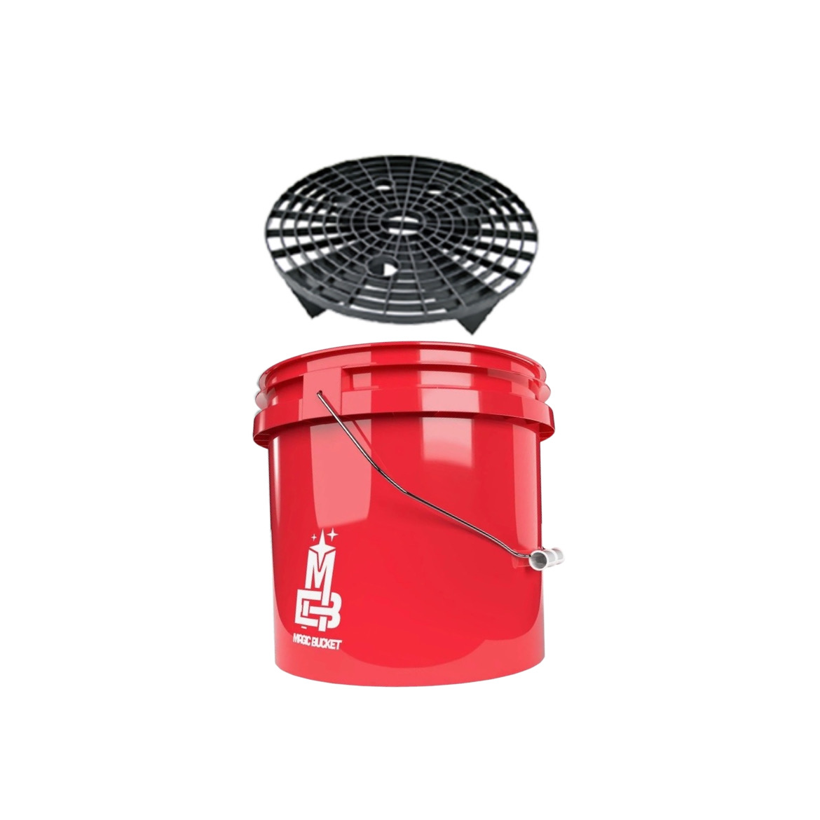 Magic Bucket Red - detailingový kbelík 13 l s mřížkou