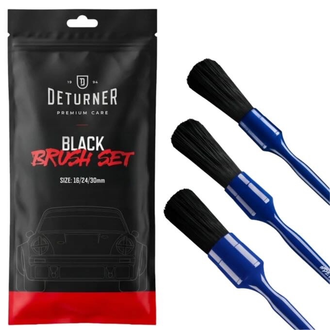 Deturner Black Brush Set - sada detailingových štětců (3 kusy)