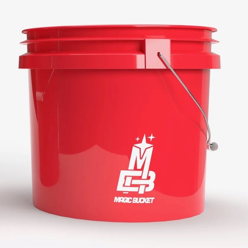 Magic Bucket Red - detailingový kbelík 13 l s mřížkou