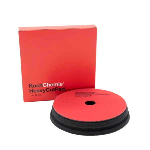 Koch Chemie Heavy Cut Pad - tvrdý leštící kotouč červený 126x23 mm